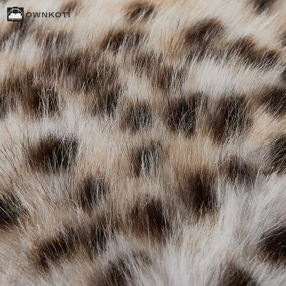 Snow Leopard Faux Fur Throw Blanket