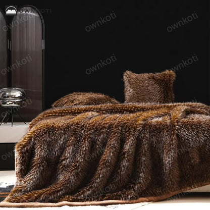 Soft Faux Fur Winter Luxurious Throw Blanket