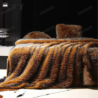 Soft Faux Fur Winter Luxurious Throw Blanket