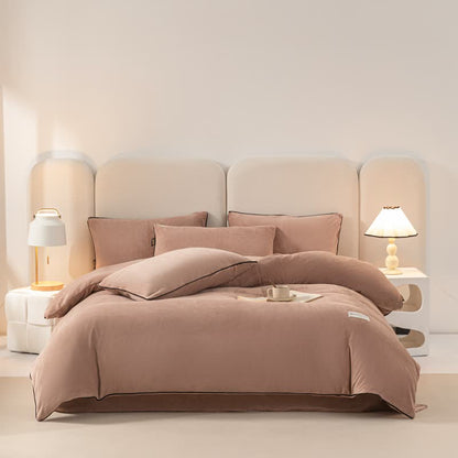 Solid Color Warm Duvet Cover Comforter Set - image 11