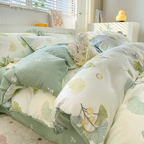 Ownkoti Refresh Ginkgo Leaf Pure Cotton Doona Covers Bedding - Queen - Bedding Set - image 0