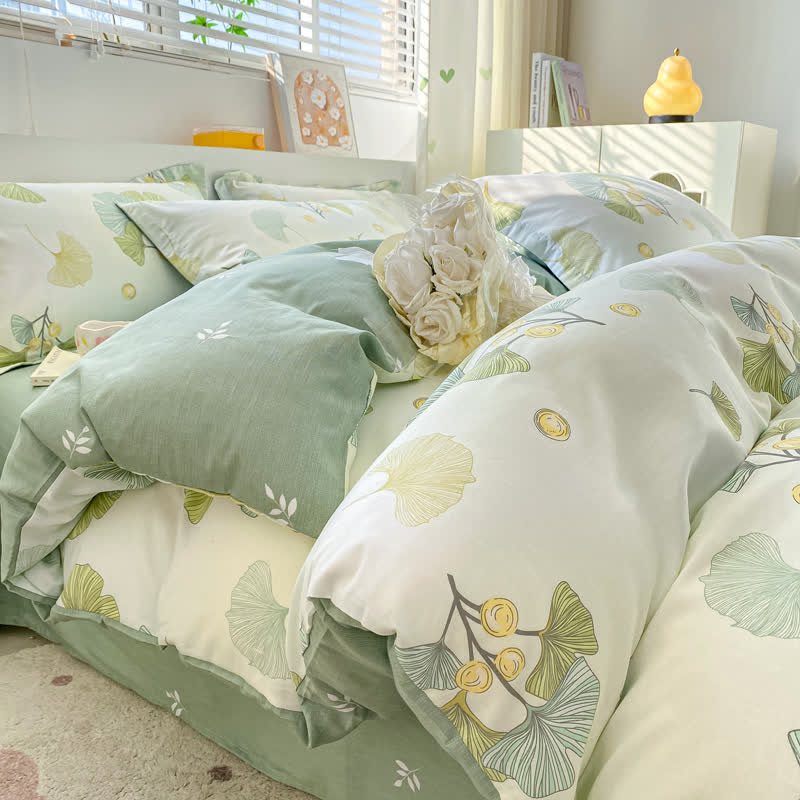 Ownkoti Refresh Ginkgo Leaf Pure Cotton Doona Covers Bedding - Queen - Bedding Set - image 0