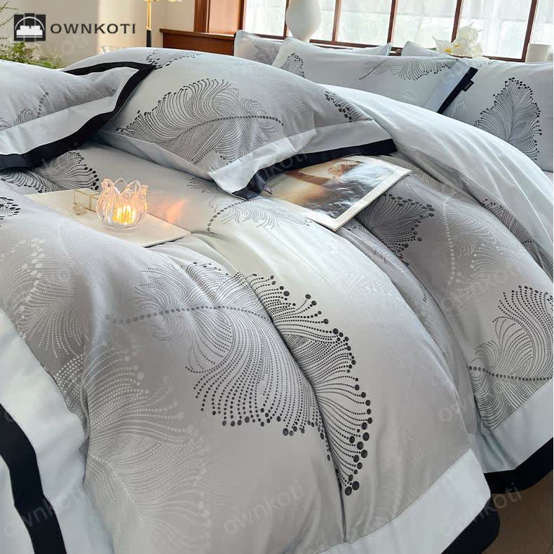 Luxurious Brushed Cotton Floral Bedding Set(4PCS)