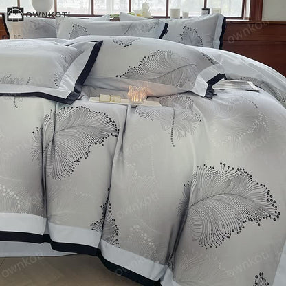 Luxurious Brushed Cotton Floral Bedding Set(4PCS)