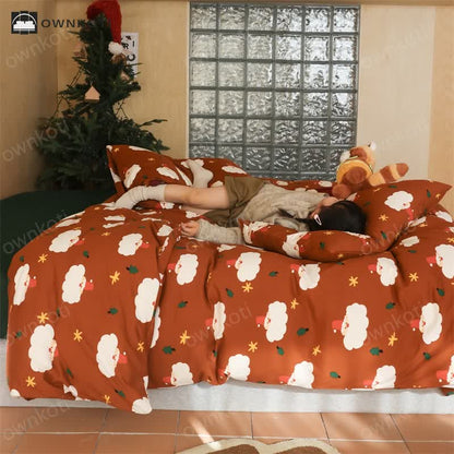 Pure Cotton Santa Claus Bedding Set(4PCS)