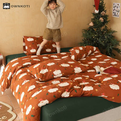 Pure Cotton Santa Claus Bedding Set(4PCS)