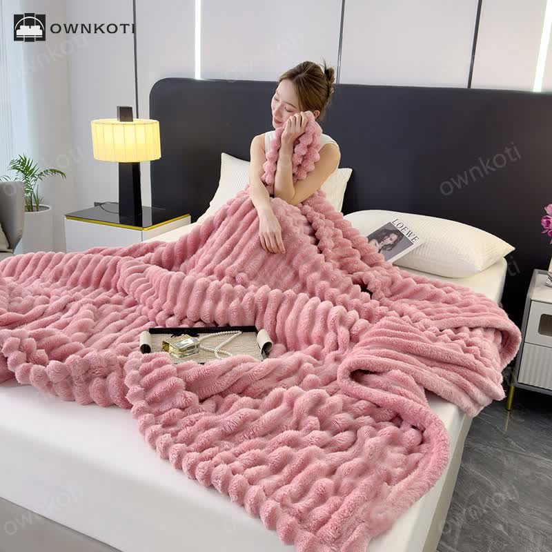 Reversible Warm Fleece Throw Blanket