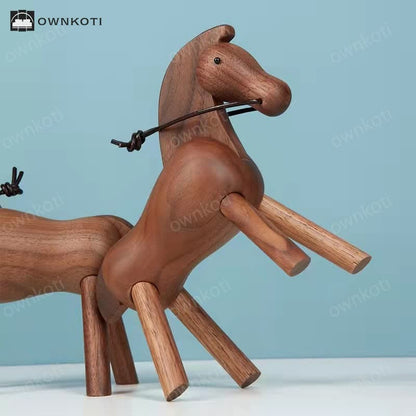 Solid Wood Creative Puppet Horse Ornament