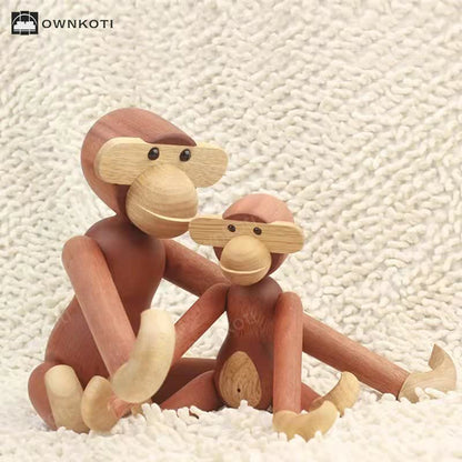 Solid Wood Movable Puppet Monkey Ornament