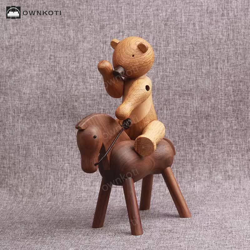 Wooden Movable Puppet Bear Ornament