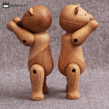 Wooden Movable Puppet Bear Ornament