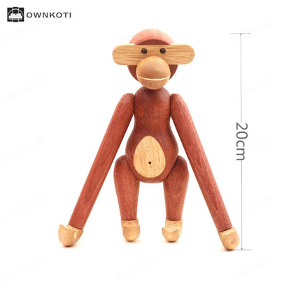 Solid Wood Movable Puppet Monkey Ornament