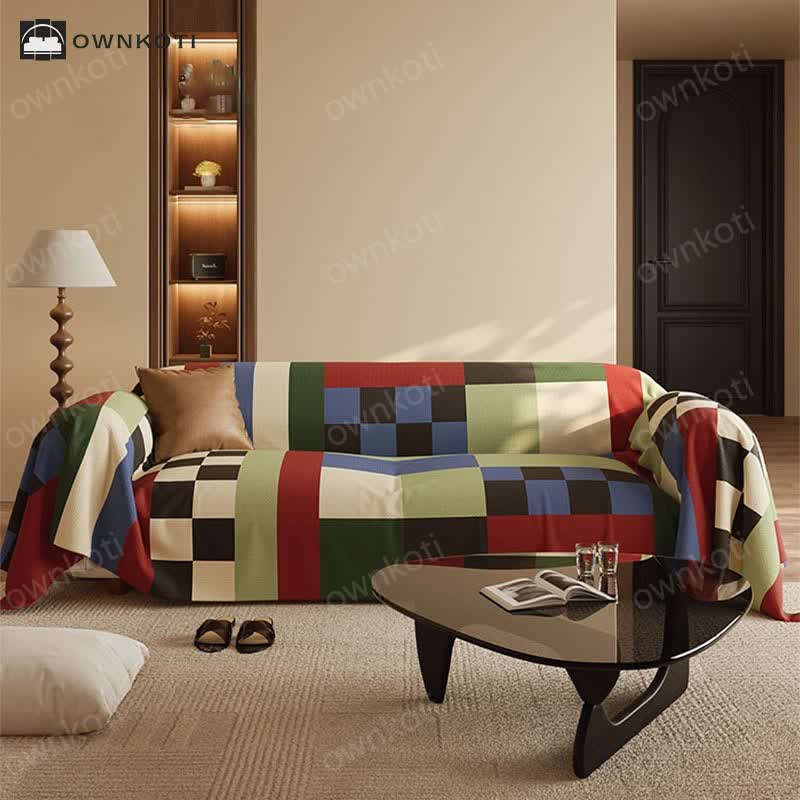 Modern Style Plaid Soft Sofa Cover