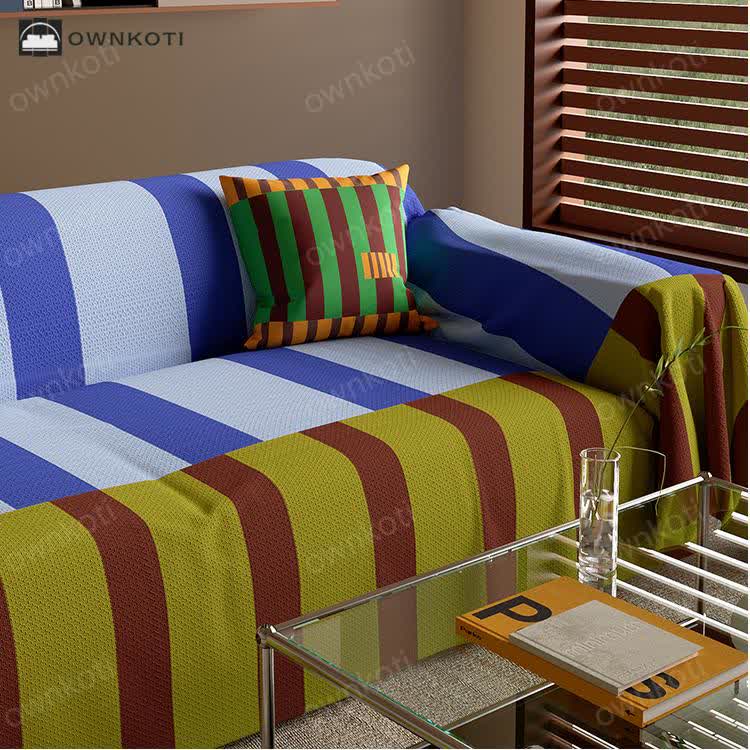 Vintage Striped Soft Sofa Cover