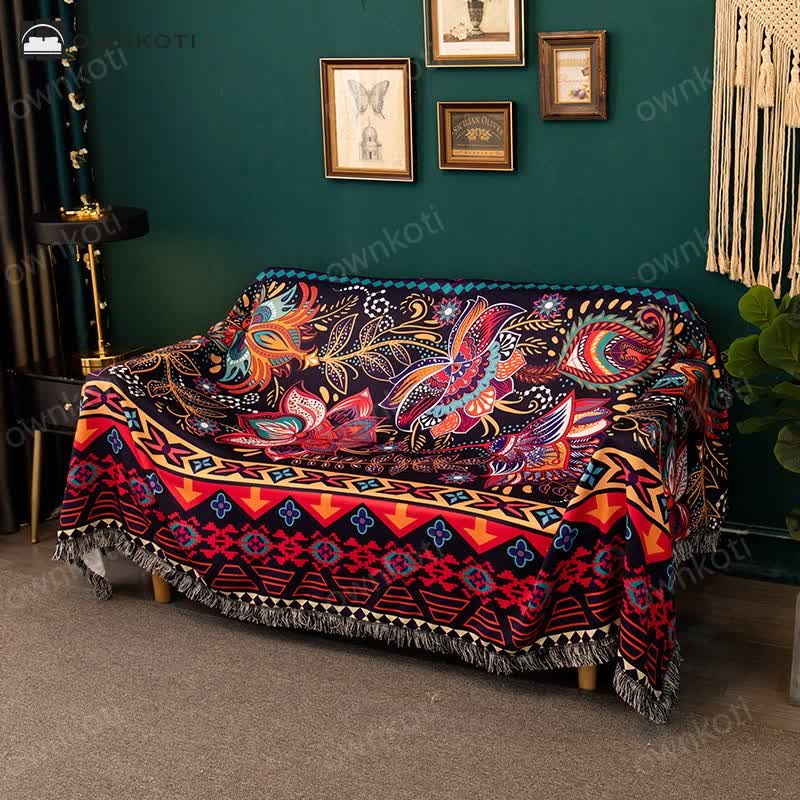 Bohemian Floral Butterfly Soft Sofa Cover