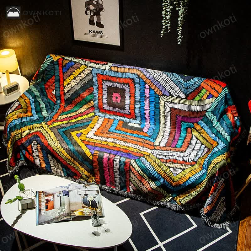 Bohemian Colorful Anti-slip Tassel Sofa Cover