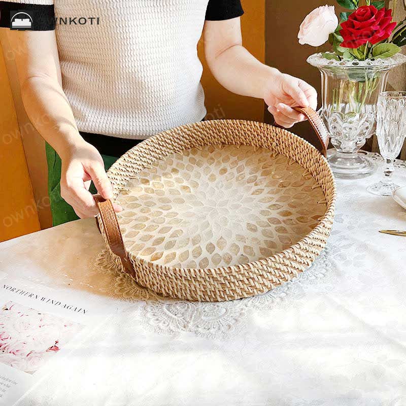 Farmhouse Rattan Woven Storage Basket