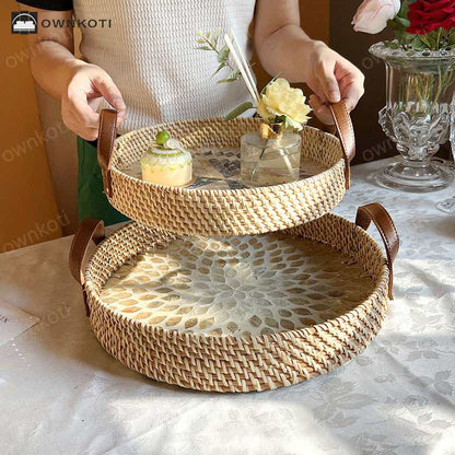 Farmhouse Rattan Woven Storage Basket