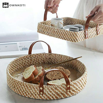 Farmhouse Rattan Woven Storage Basket