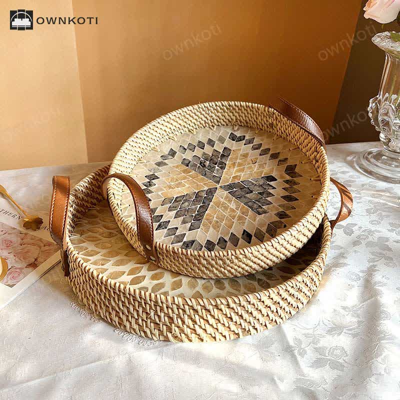 Farmhouse Rattan Woven Storage Basket