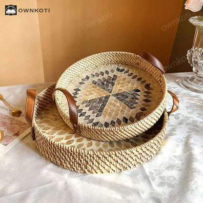 Farmhouse Rattan Woven Storage Basket