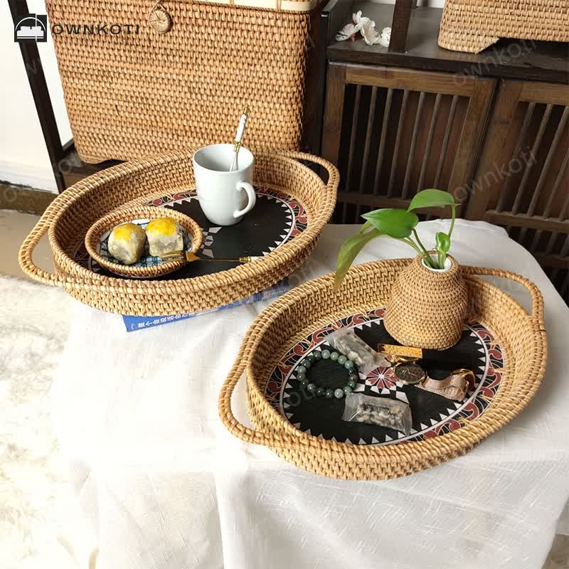 Handmade Rattan Desktop Storage Basket(3PCS)