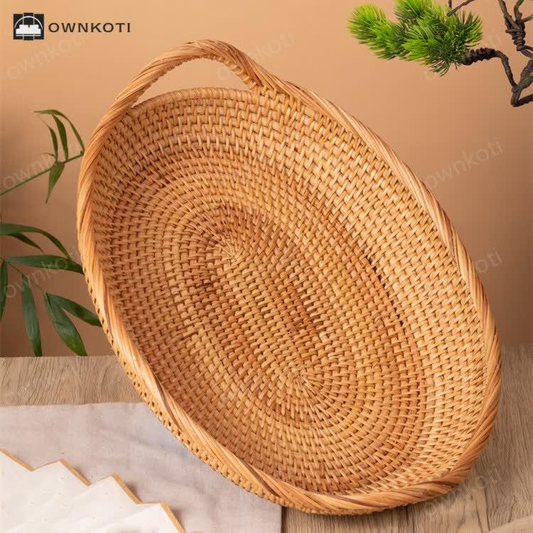 Simple Farmhouse Rattan Fruit Basket