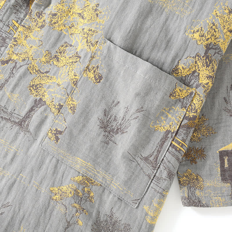 Ownkoti Neutral Landscape Kimono Cotton Pajama Set - image 5