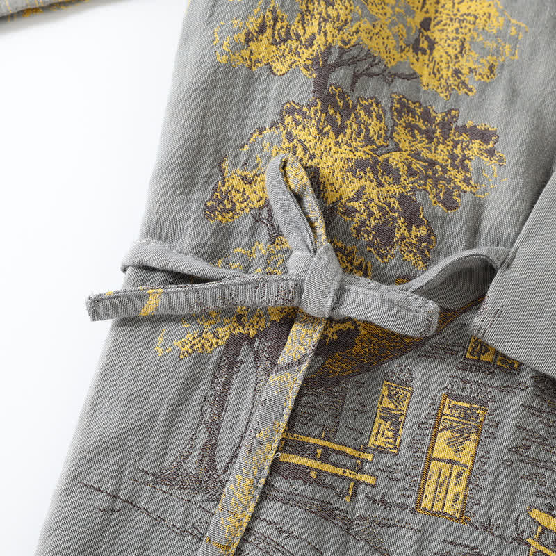 Ownkoti Neutral Landscape Kimono Cotton Pajama Set - image 6