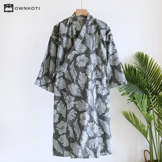 Jacquard Cotton Neutral Style Bathrobe