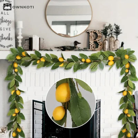 Farmhouse Artificial Lush Greenery Lemon Garland