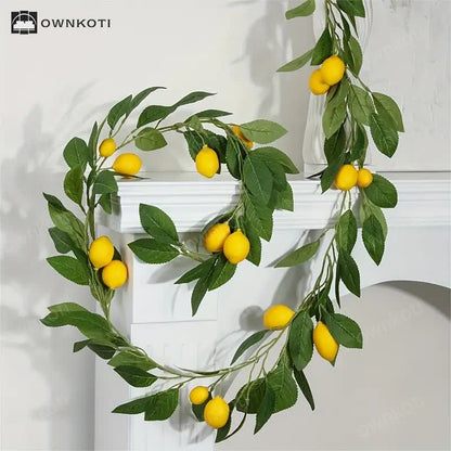 Farmhouse Artificial Lush Greenery Lemon Garland