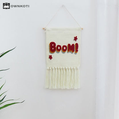 Embroidered Hand-woven Tassel Wall Tapestry