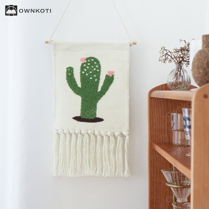 Embroidered Hand-woven Tassel Wall Tapestry