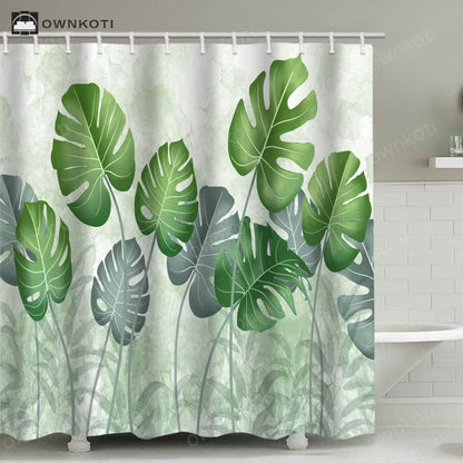 Tropical Lush Leaf Shower Curtain