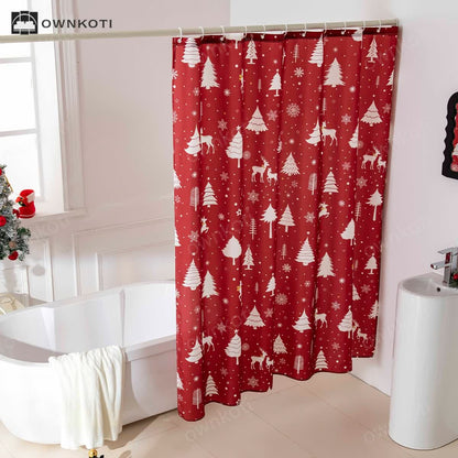 Christmas Motif Anti-mildew Shower Curtain