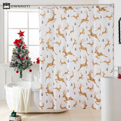 Christmas Motif Anti-mildew Shower Curtain