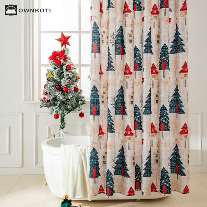 Christmas Motif Anti-mildew Shower Curtain