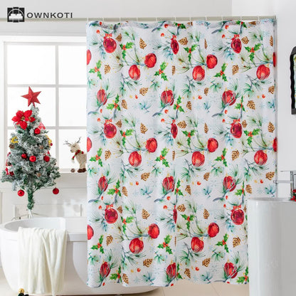 Christmas Motif Anti-mildew Shower Curtain