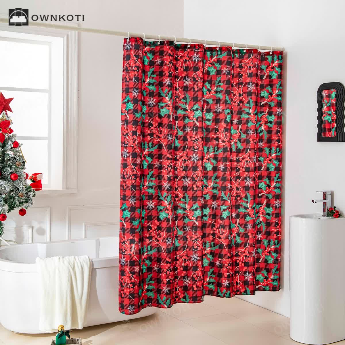 Christmas Motif Anti-mildew Shower Curtain