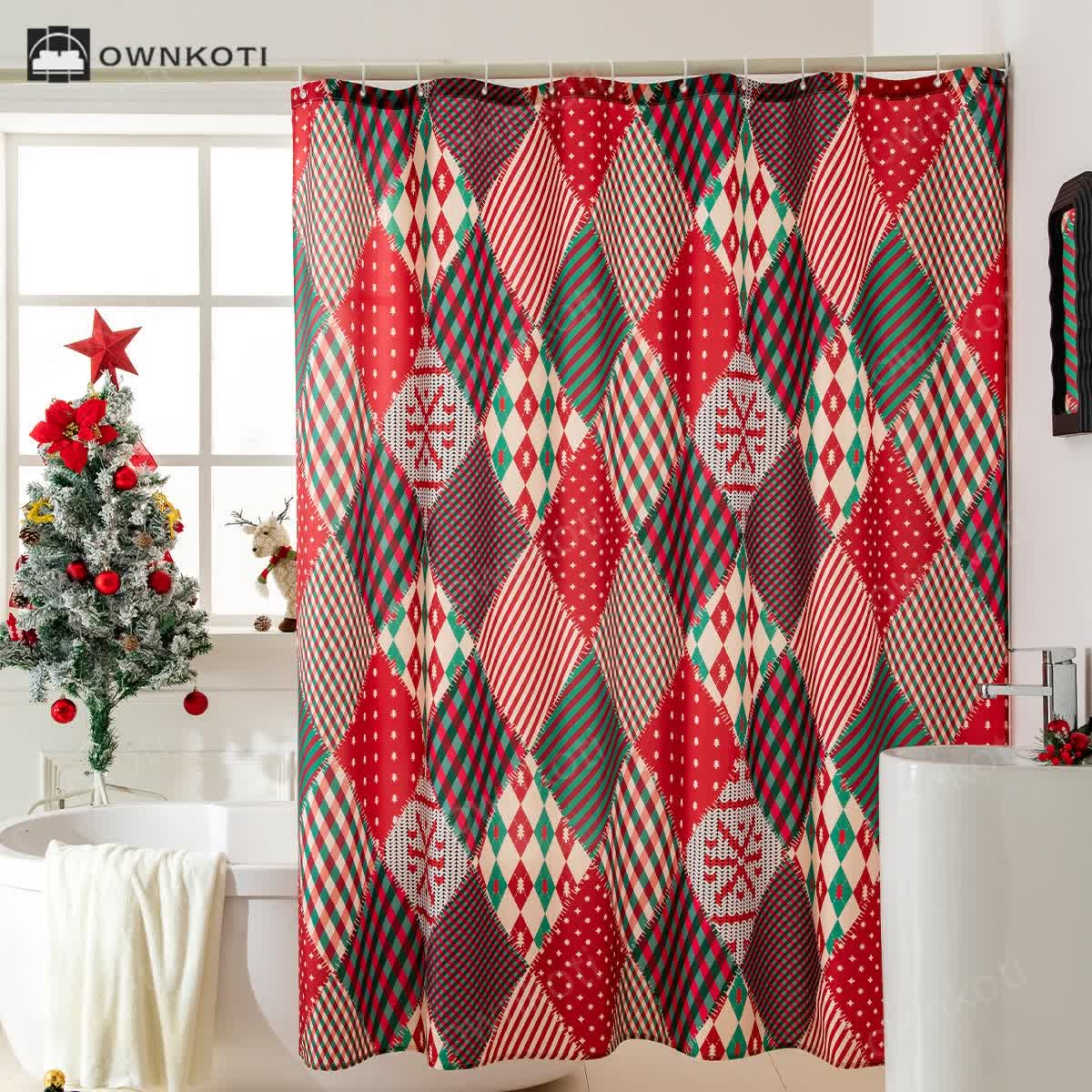 Christmas Motif Anti-mildew Shower Curtain