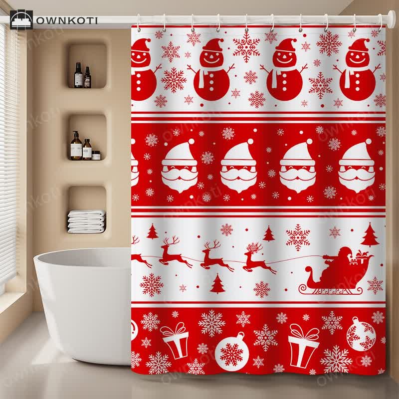 Christmas Holiday Party Anti-mildew Shower Curtain