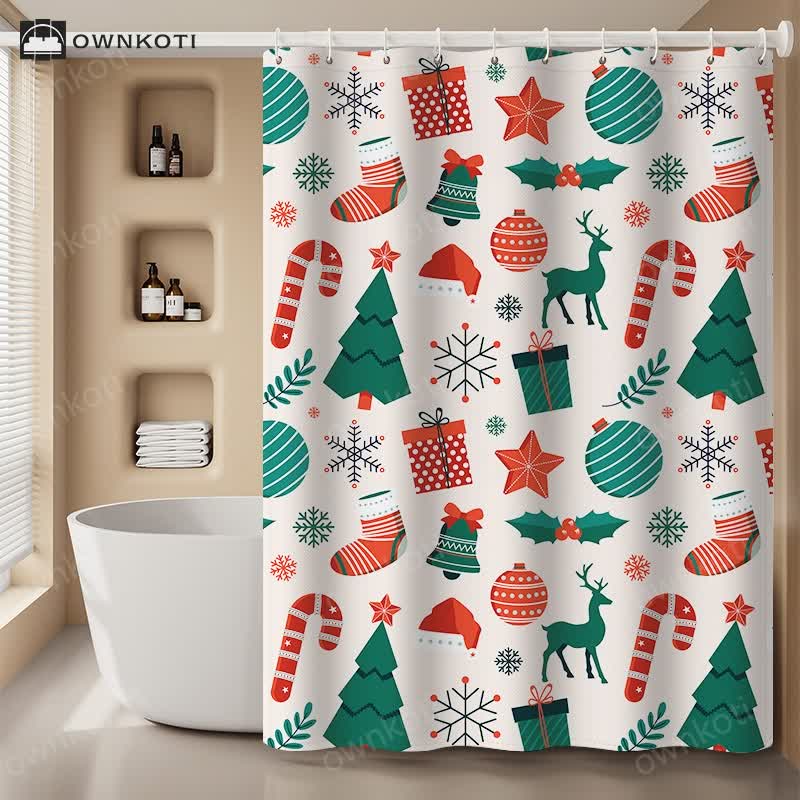 Christmas Holiday Party Anti-mildew Shower Curtain