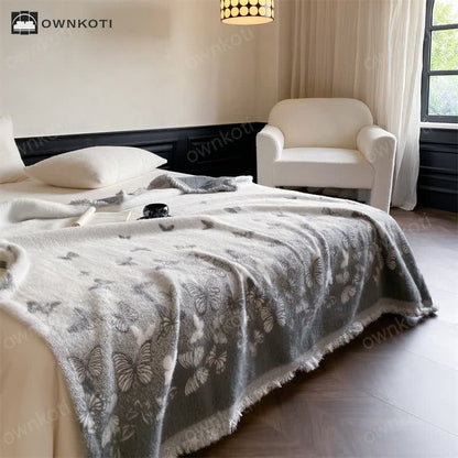 Faux Fur Butterfly Soft Throw Blanket