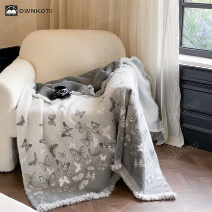 Faux Fur Butterfly Soft Throw Blanket