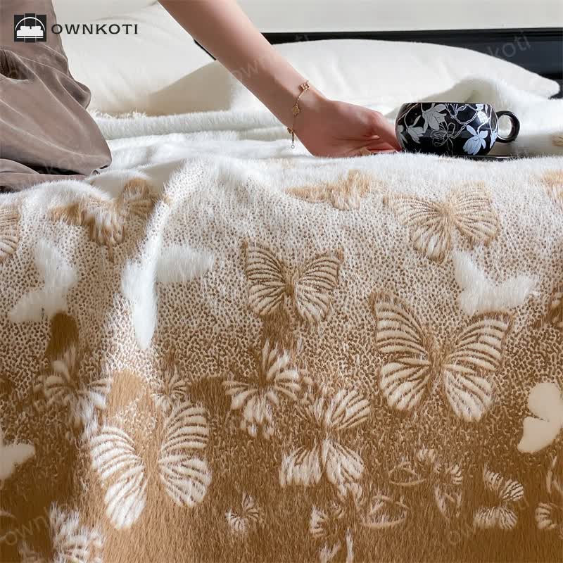 Faux Fur Butterfly Soft Throw Blanket