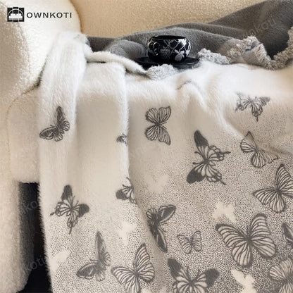 Faux Fur Butterfly Soft Throw Blanket