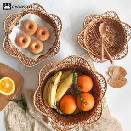 Rattan Woven Fruit Bread Storage Basket