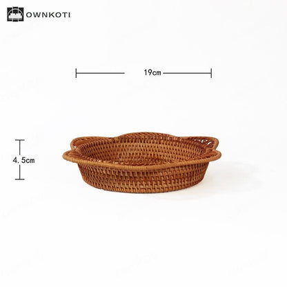 Rattan Woven Fruit Bread Storage Basket