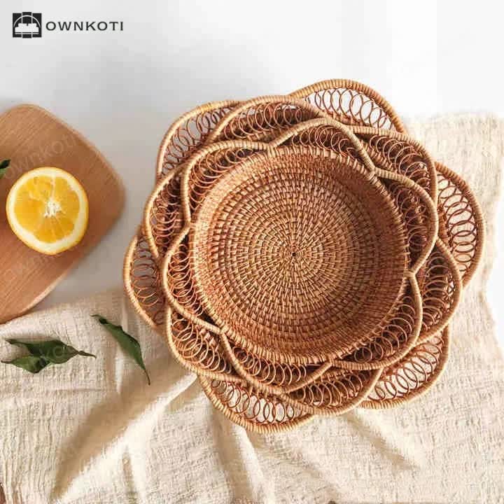 Rattan Woven Fruit Bread Storage Basket